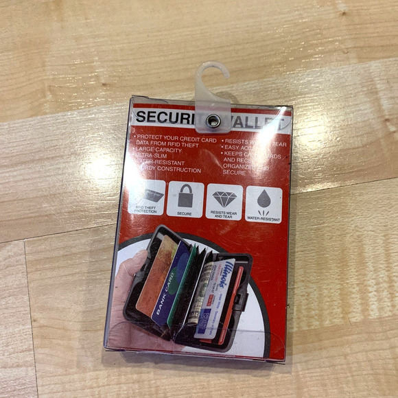 New Black RFID Security Card Wallet NWT - Picture 2 of 2